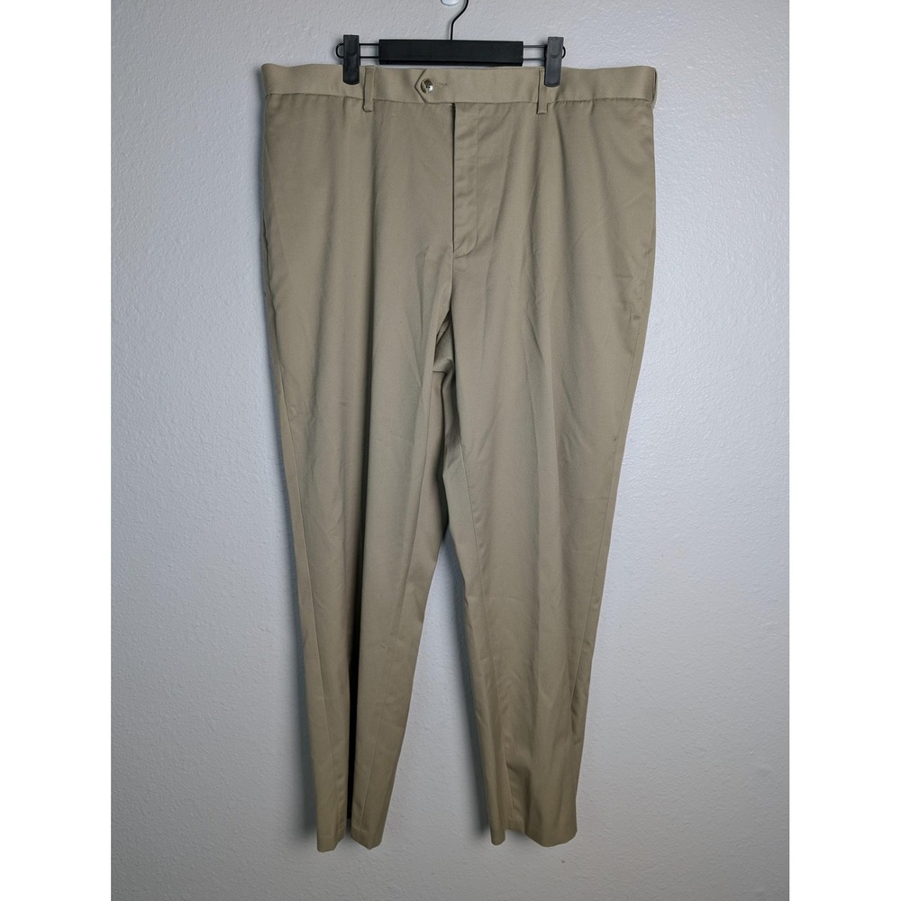 Perry Ellis Portfolio Dress Pants Mens 40x32 Beige‎ Flat Front Stretch Chino